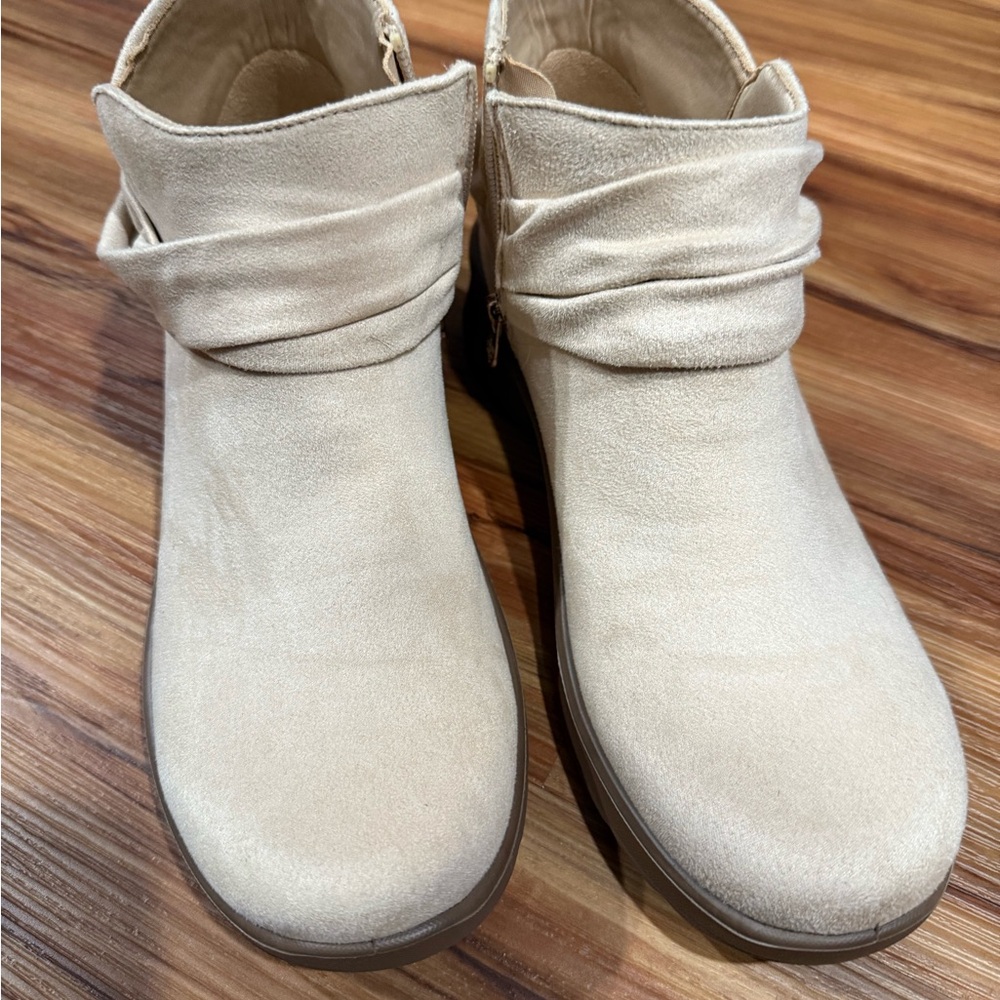 Bzees Cream Ankle Booties